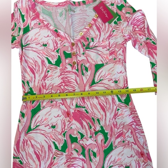 LILLY PULITZER Womens XS Pink Colony Flamingo Print Cotton Palmetto Shif… - Picture 4 of 9